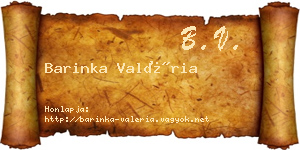Barinka Valéria névjegykártya